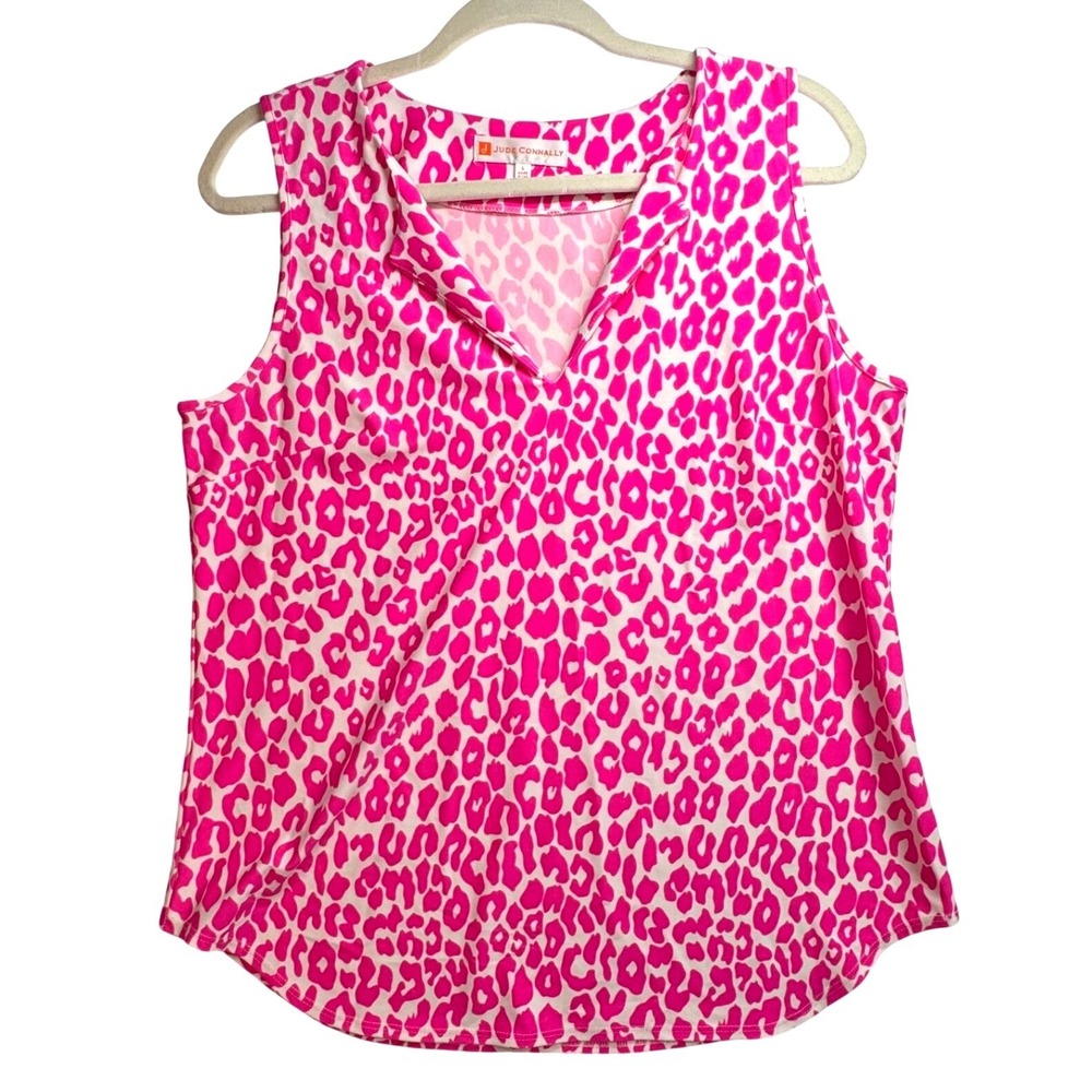 Jude Connally Ali Top Morgan Skort Set Pink White Leopard Animal Print Womens L - Picture 4 of 12